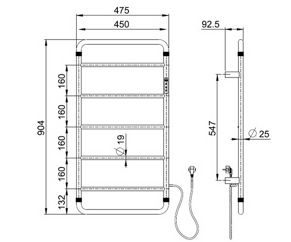 полотенцесушитель ALLEN BRAU PRIORITY 475х904